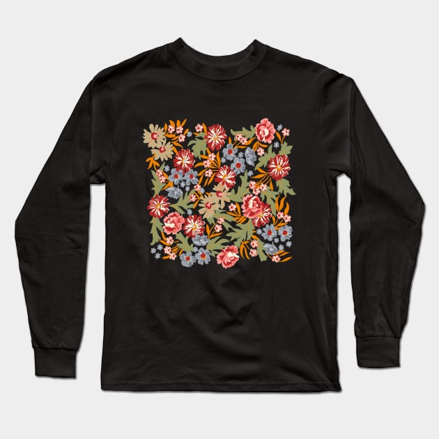 Grandma's vintage Floral Long Sleeve T-Shirt by zeljkica